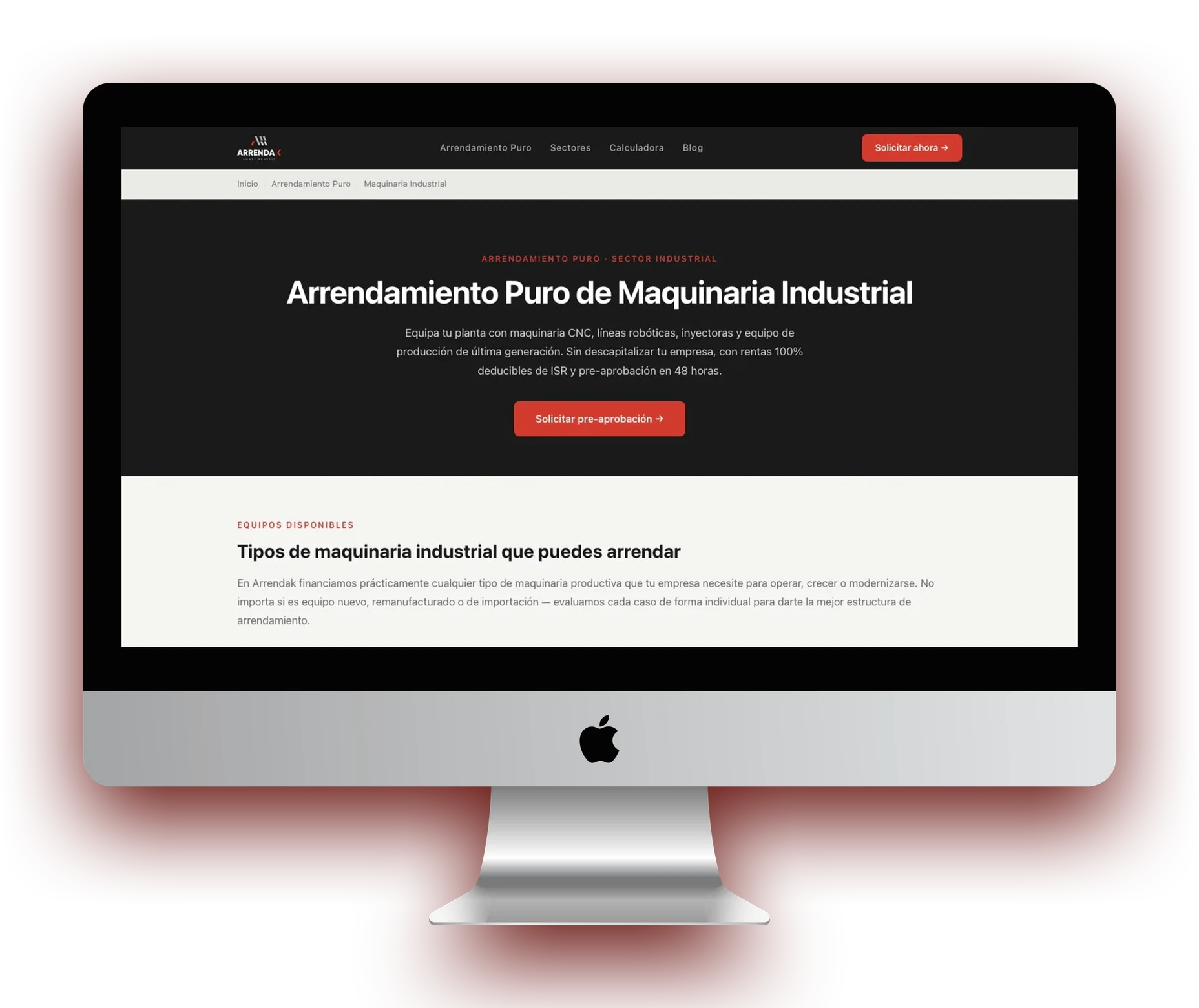 Otra pantalla del proyecto de Arrendak