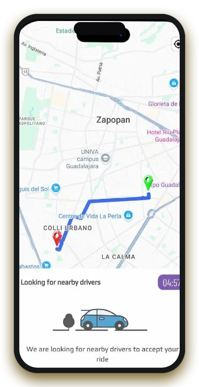 Otra pantalla del proyecto de iTaxi