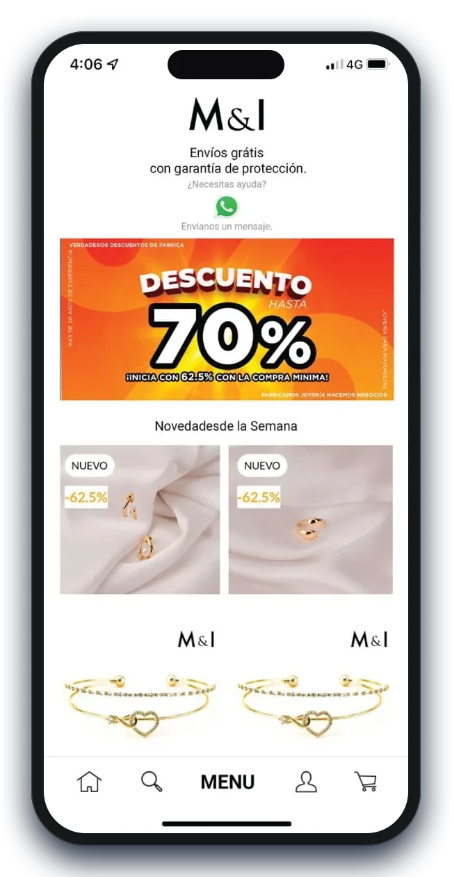 Otra pantalla del proyecto de Joyería M&I