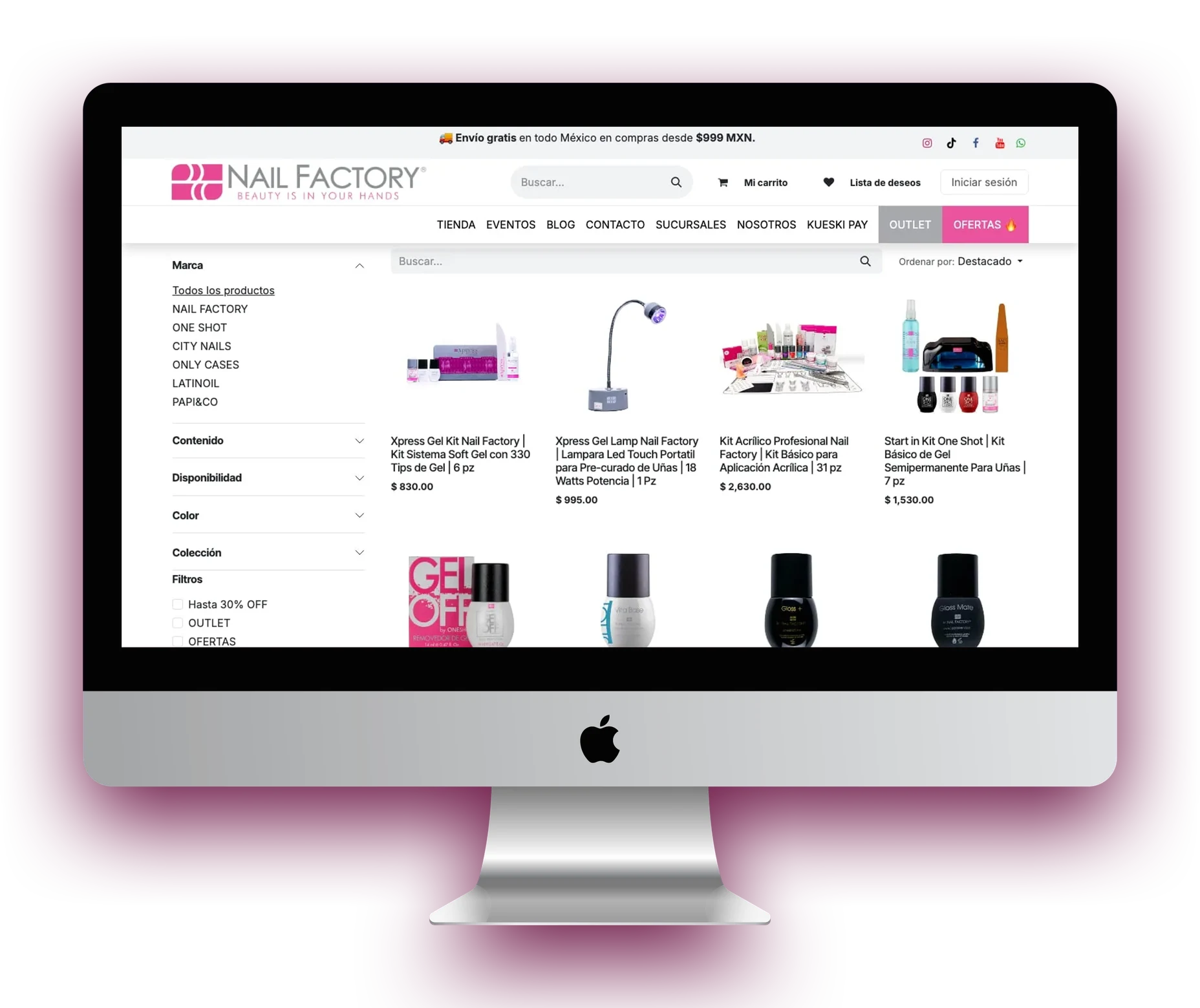 Otra pantalla del proyecto de Nail Factory